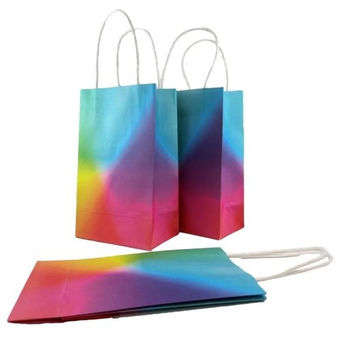 PAPER PARTYBAGS - BRIGHT RAINBOW 5pk image 0