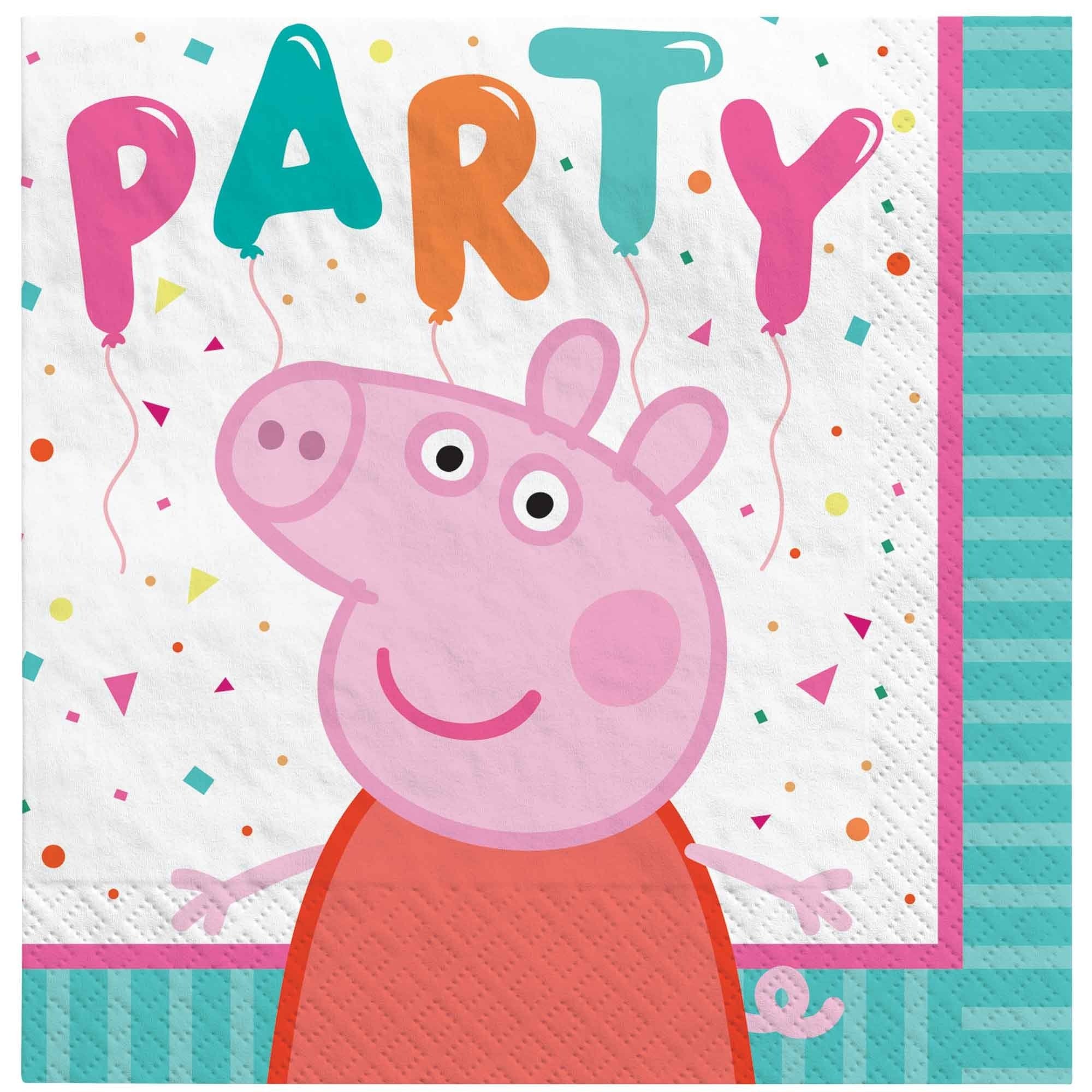 16 Peppa Pig Confetti Party Beverage Napkins image 0