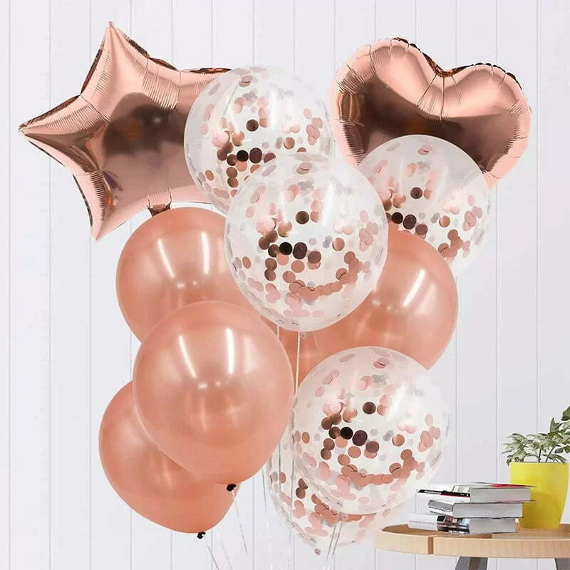 14 pc Balloon Set - Rose Gold image 0