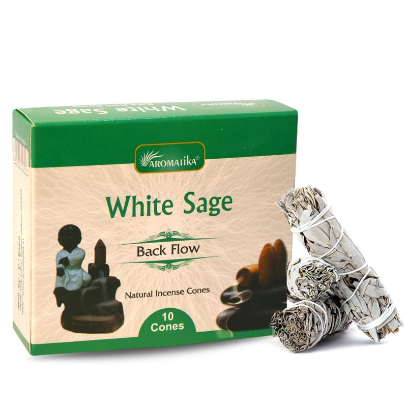 Aromatika Backflow Dhoop Cones White Sage (Pack of 12) image 0