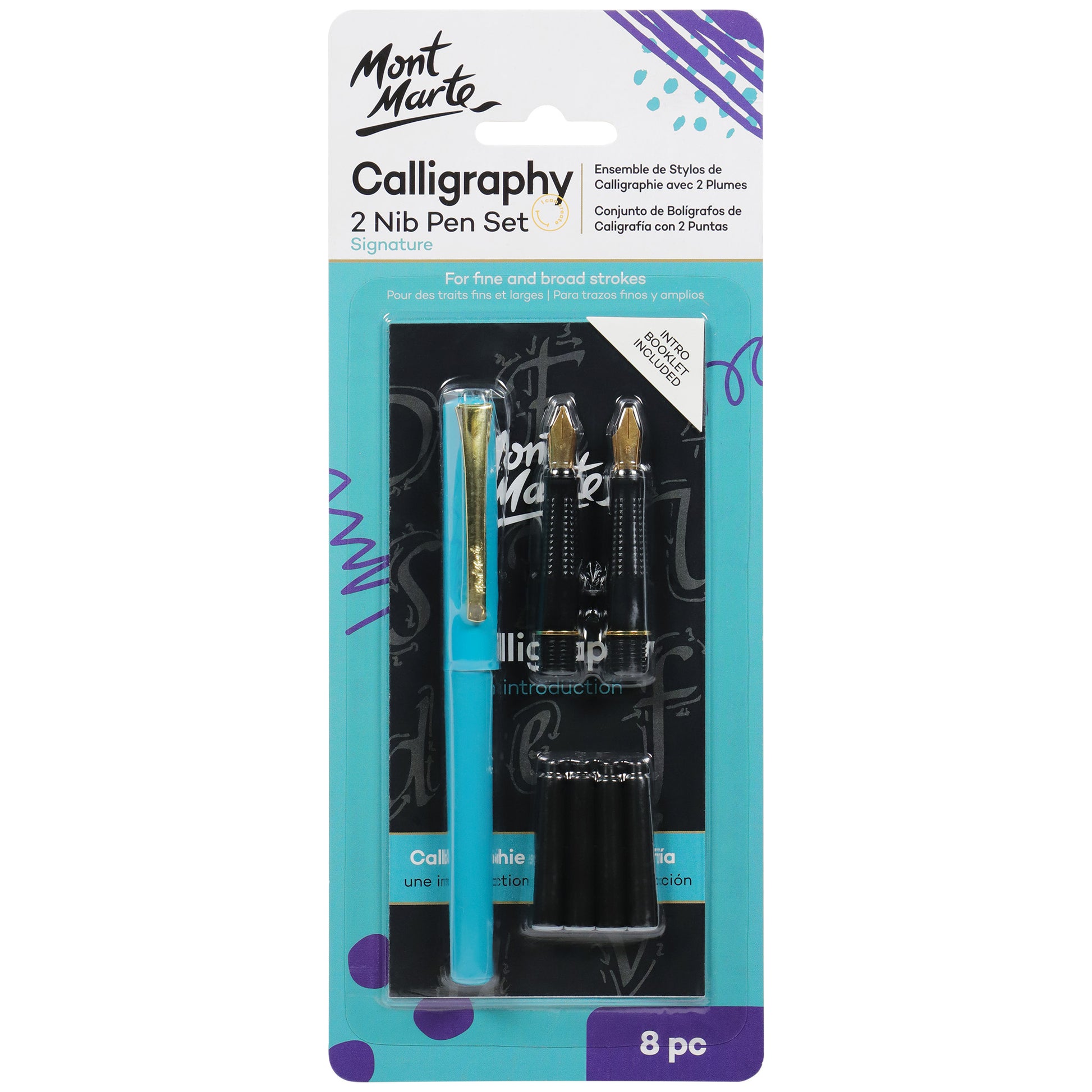 Calligraphy 2 Nib Pen Set 8pc image 0