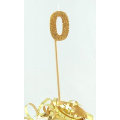 CANDLE GOLD GLITTER LONG STICK #0 image 0