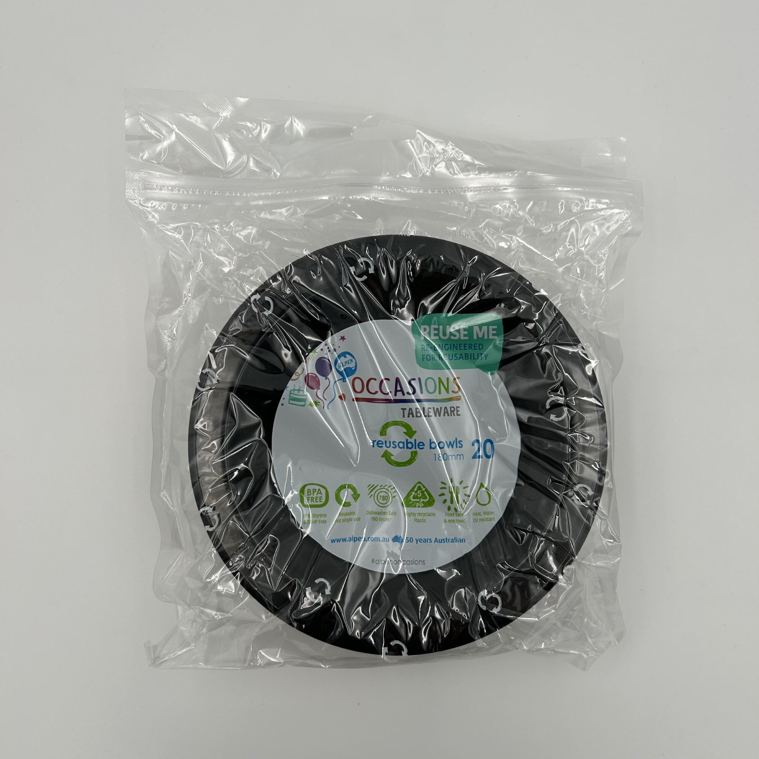 Black Plastic Bowl Pack 20 image 0