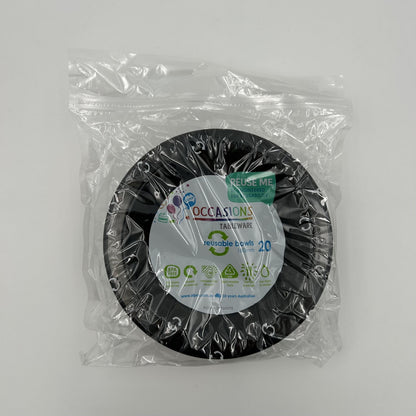 Black Plastic Bowl Pack 20 image 0