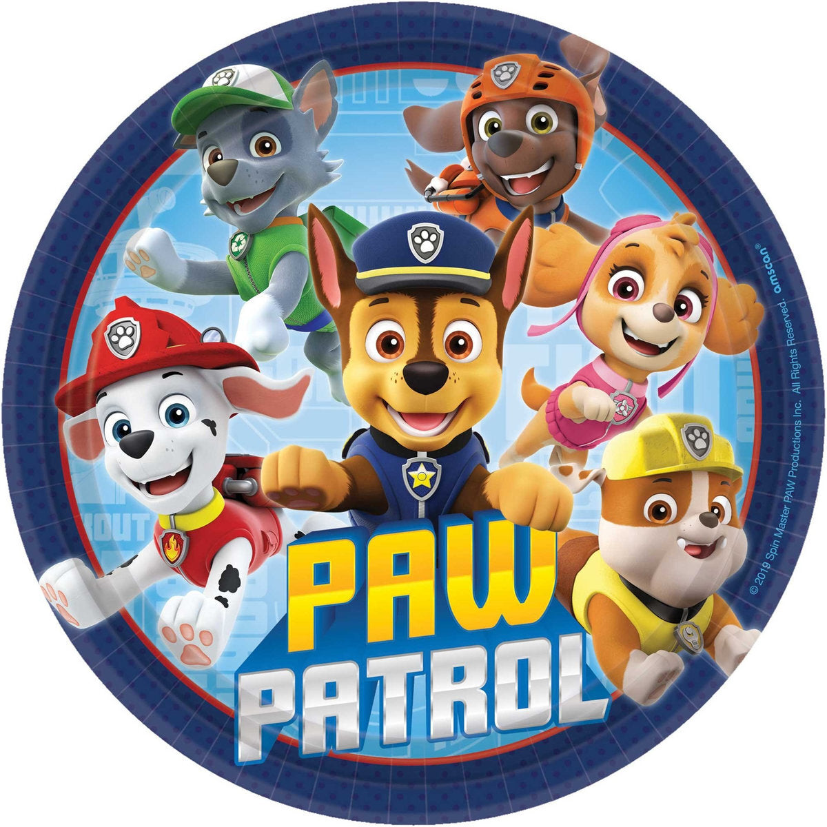 8 Paw Patrol Adventures 7in/17.7cm Round Paper Plates