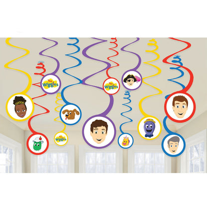 12 The Wiggles Hanging Spiral Decorations