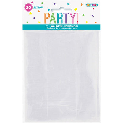 30 SMALL CELLO BAGS & TIES - CLEAR image 0