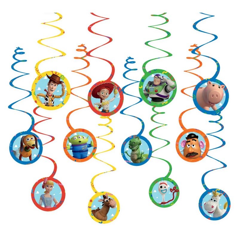 Toy Story 12pk Paper Spiral Decorations