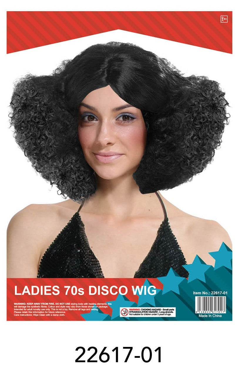 Ladies 70s Wig (Black) image 0