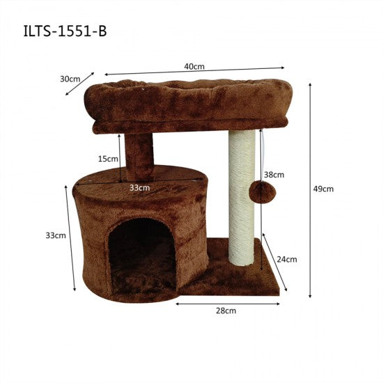 Purrfect Cat Pole Multi Level 49*28*49cm Brown image 0