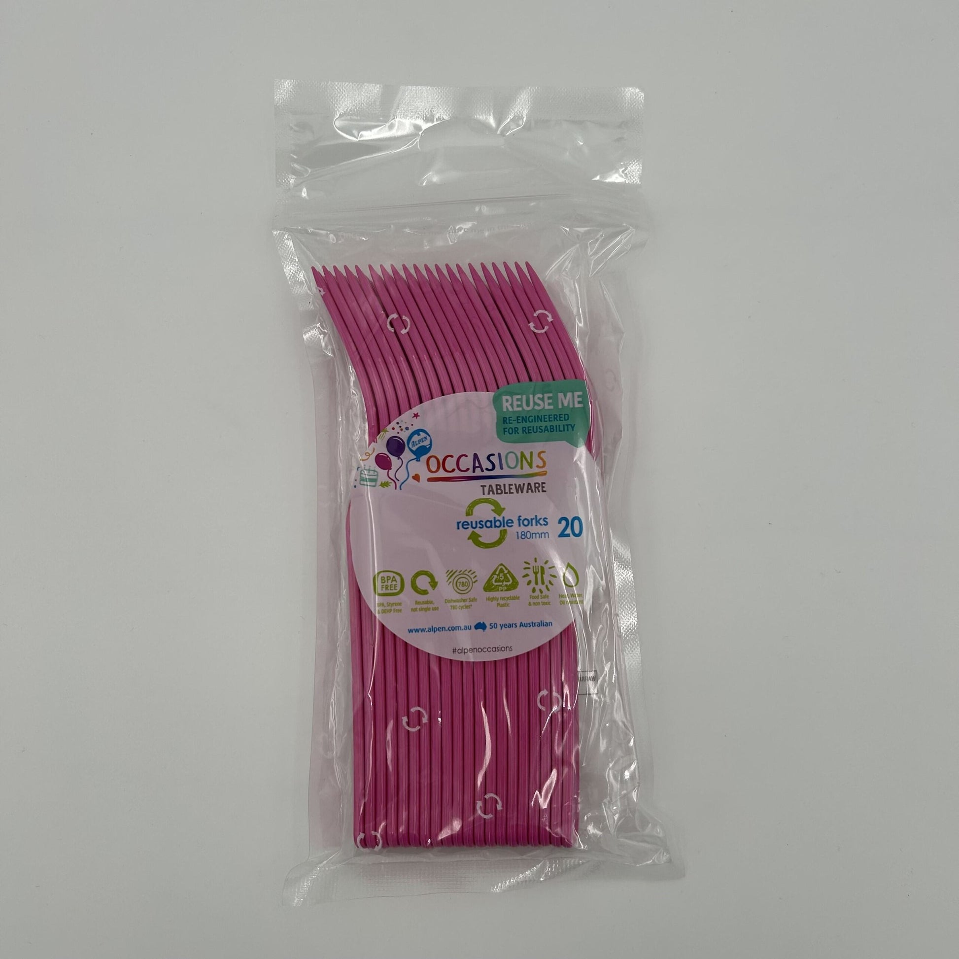 Magenta Plastic Fork Pack 20 image 0