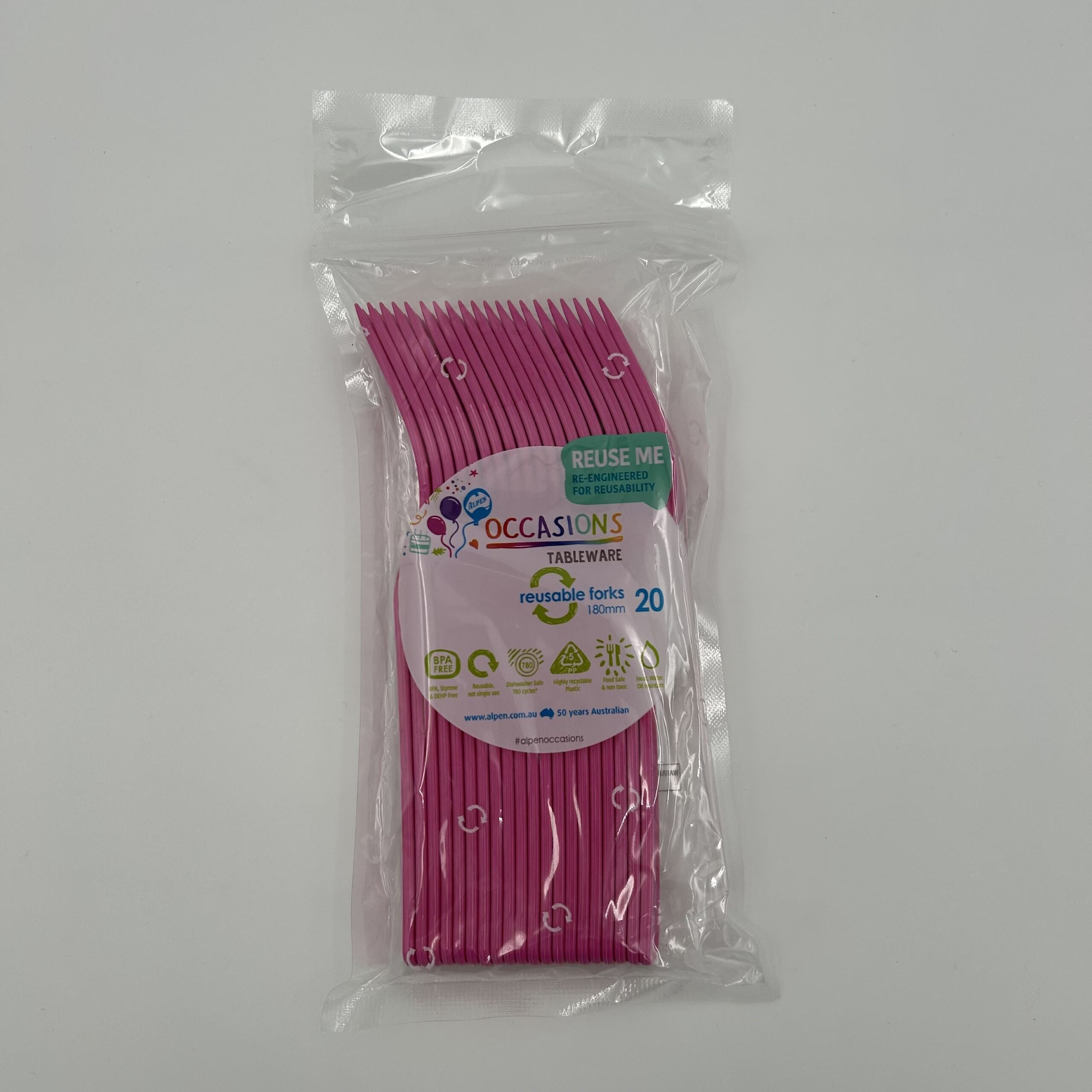 Magenta Plastic Fork Pack 20 image 0