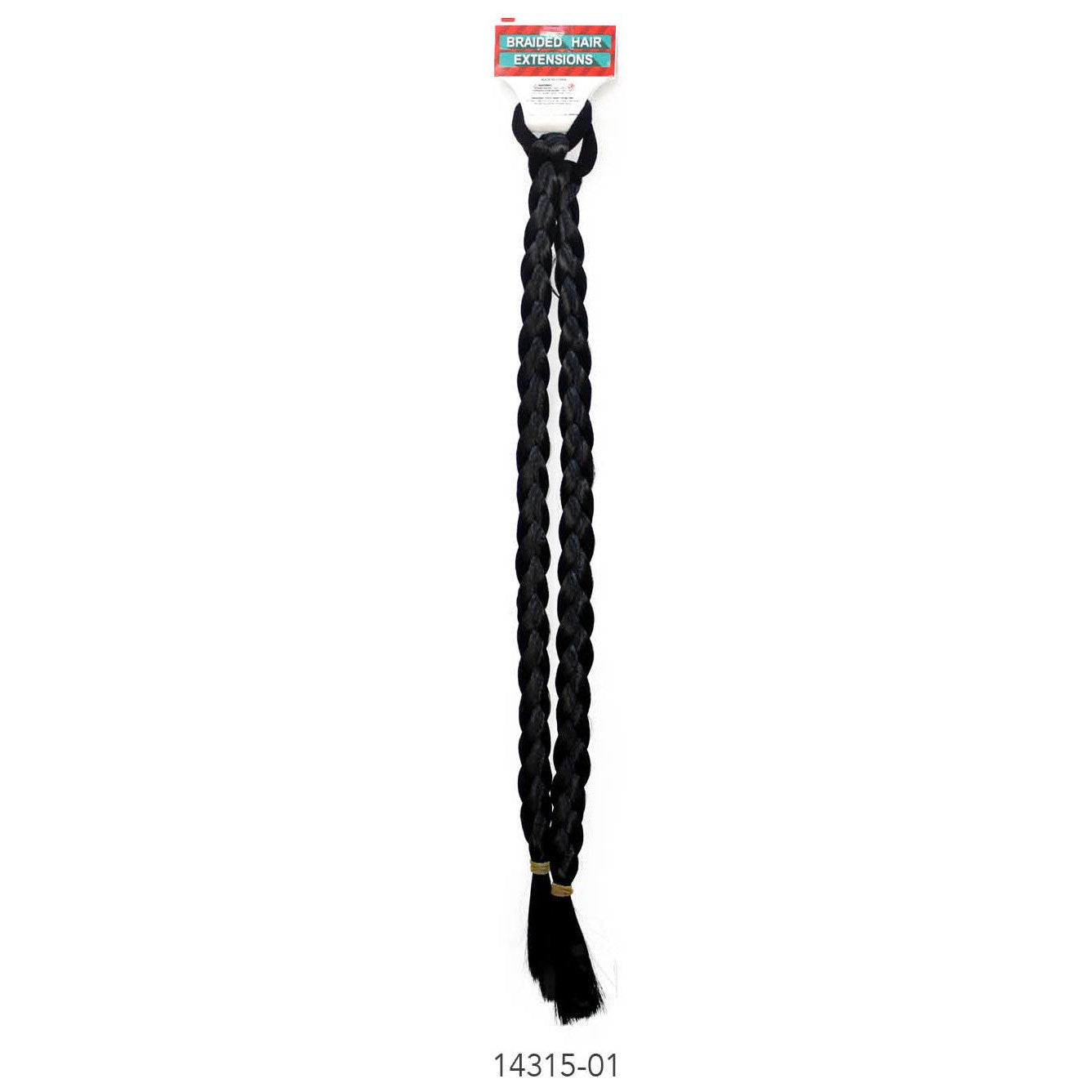Long Coloured Braided Hair Extension (Black) image 0