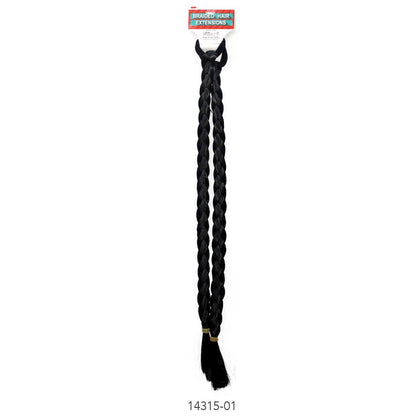 Long Coloured Braided Hair Extension (Black) image 0