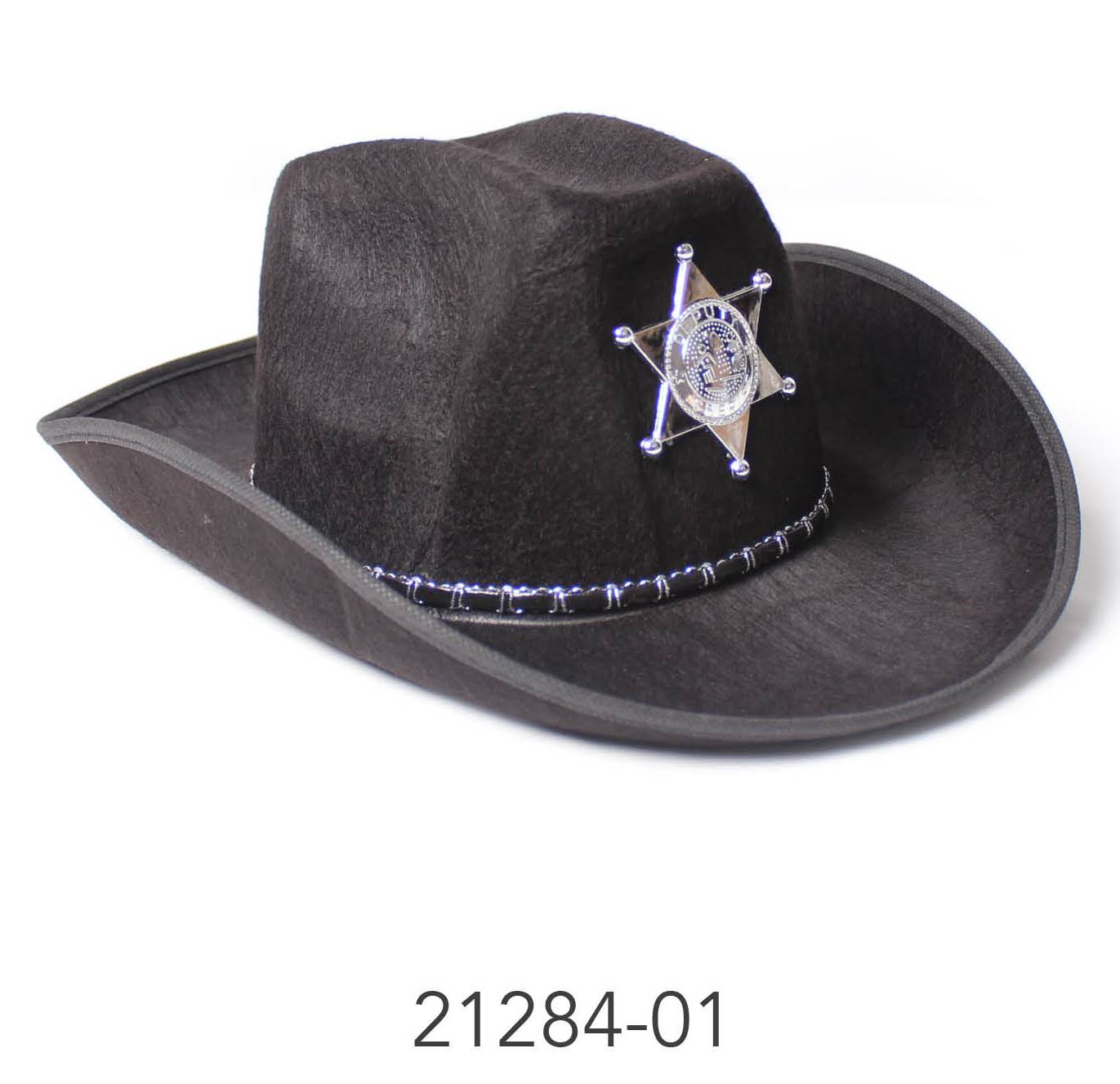 Deluxe Cowboy Sheriff Hat (Black) image 0