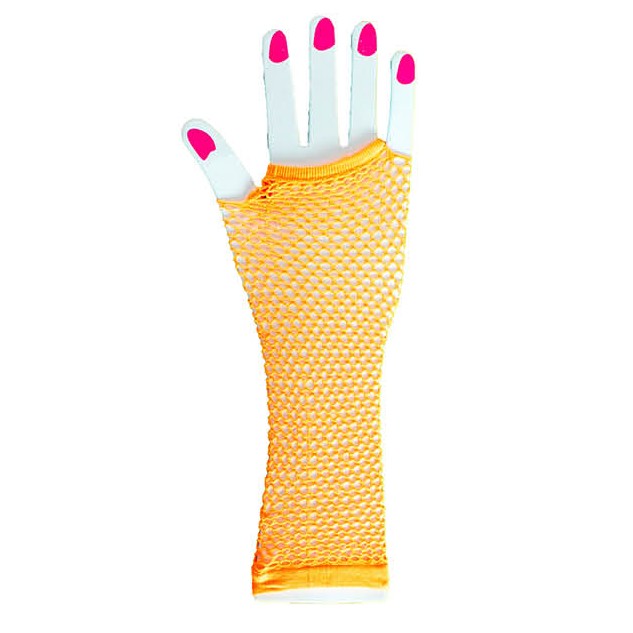 Fishnet Glove (Long) (Orange) image 0