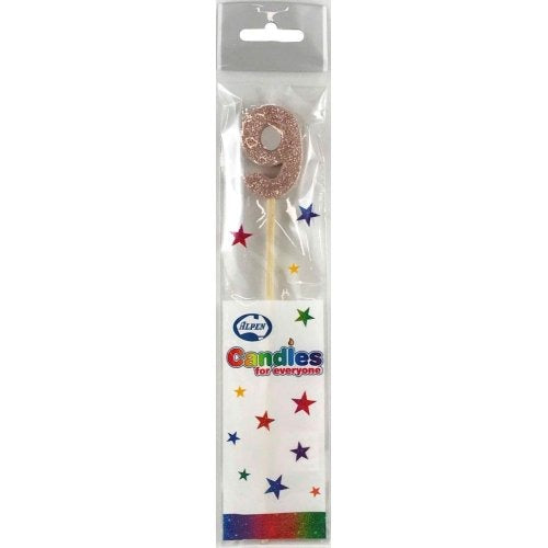 CANDLE ROSEGOLD GLITTER LONG STICK #9 image 0