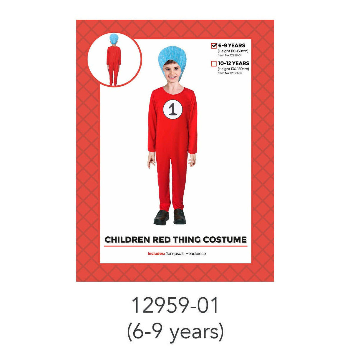 Children Red Thing 1 Costume 6-9 Years image 0