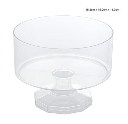 Round Clear Acrylic Plastic Serving Bowl w/ Stand image 0