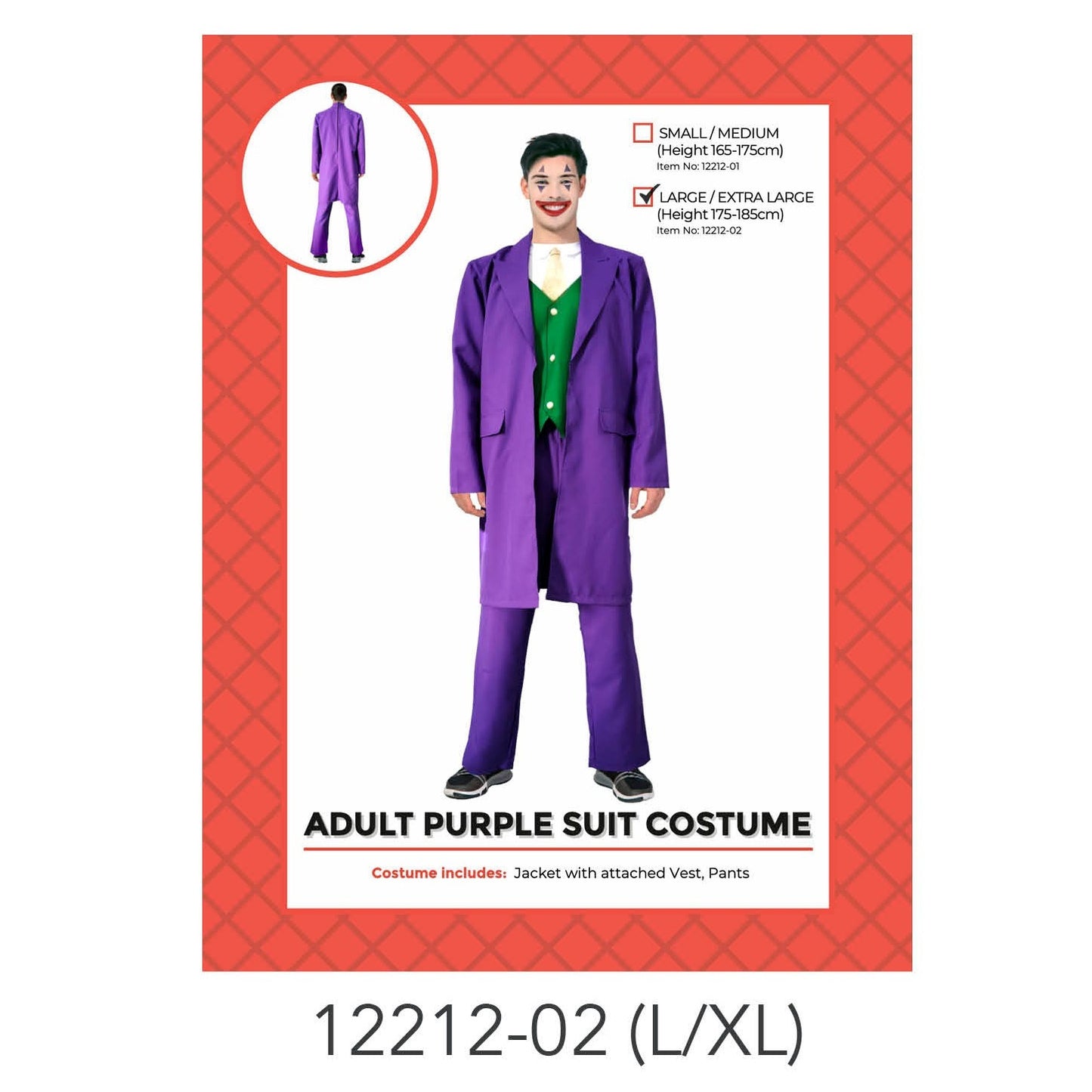 Adult Purple Clown Costume (L/XL) image 0
