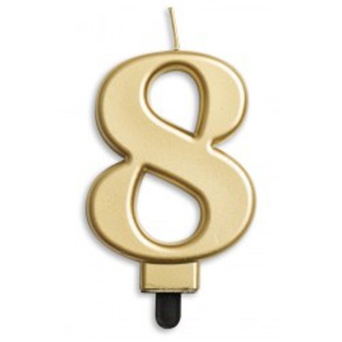 CANDLE NUMERAL JUMBO GOLD #8 image 0
