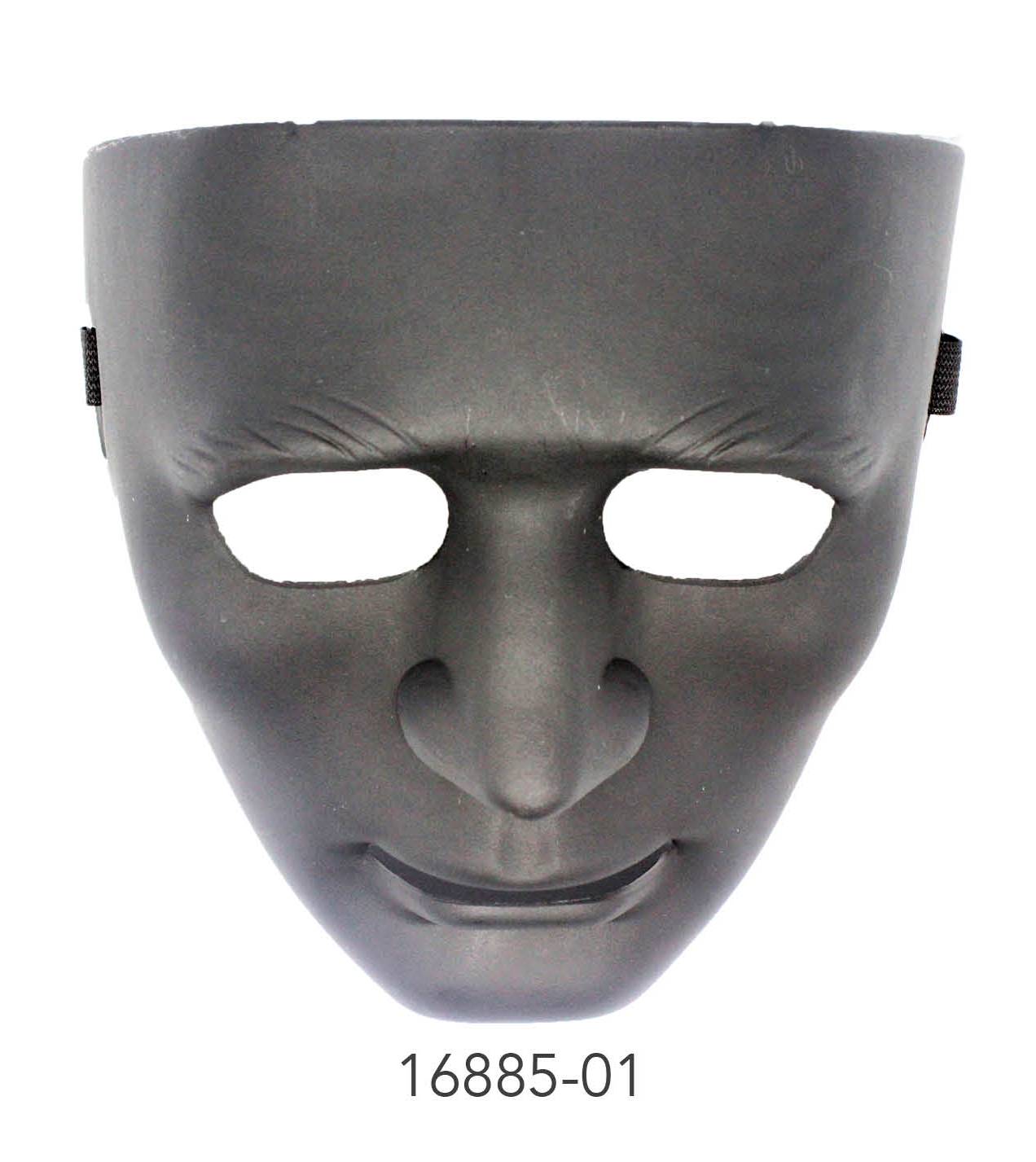 Full Face Plastic Mask (Black) image 0