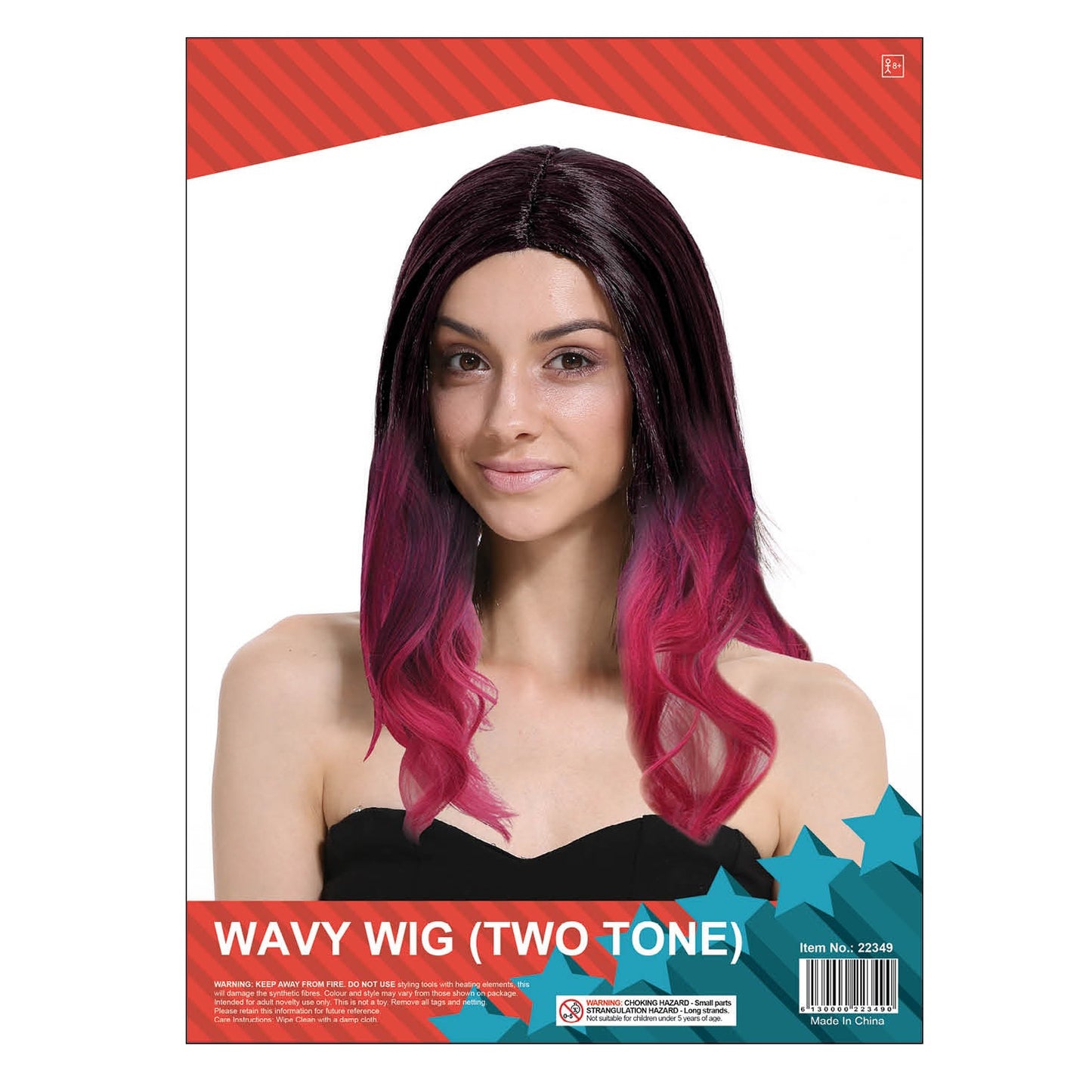 Wavy Wig (Two Tone) Dark Pink image 0