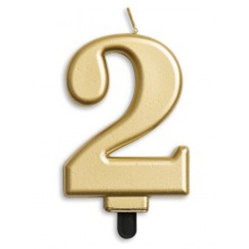 CANDLE NUMERAL JUMBO GOLD #2 image 0