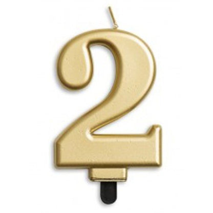CANDLE NUMERAL JUMBO GOLD #2 image 0