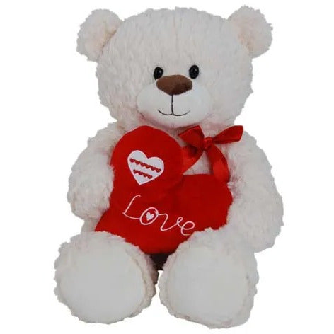 Cream Fozzie Bear With Heart 23Cm image 0