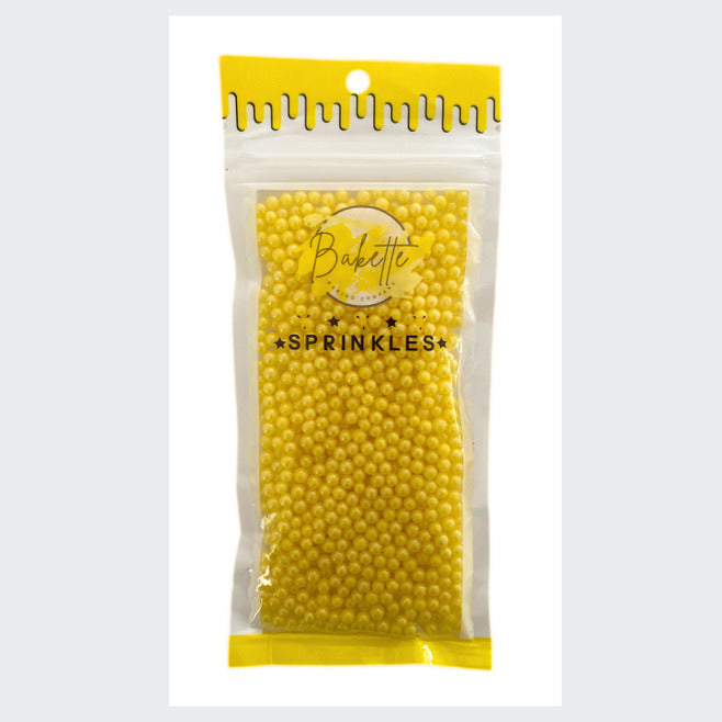 Bakette Sprinkles Sugar Pearls Yellow 56 Gram image 0