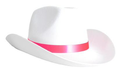 Cowboy Hat (White with pink band) image 0