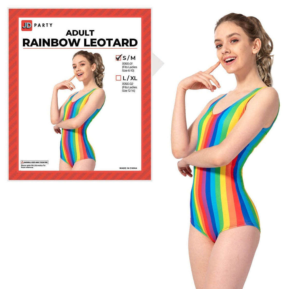 Adult Rainbow Stripe Leotard (S/M) image 0