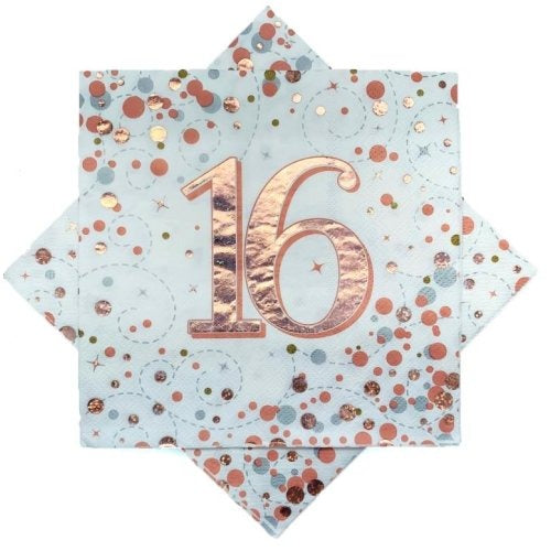 Sparkling Fizz Rose Gold Napkin 33cm #16 Pk16 image 0
