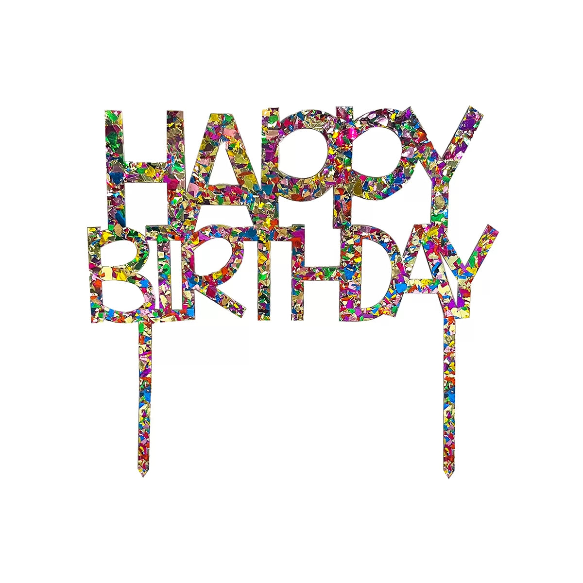 Cake Topper - Happy Birthday (Colored Backer Card)