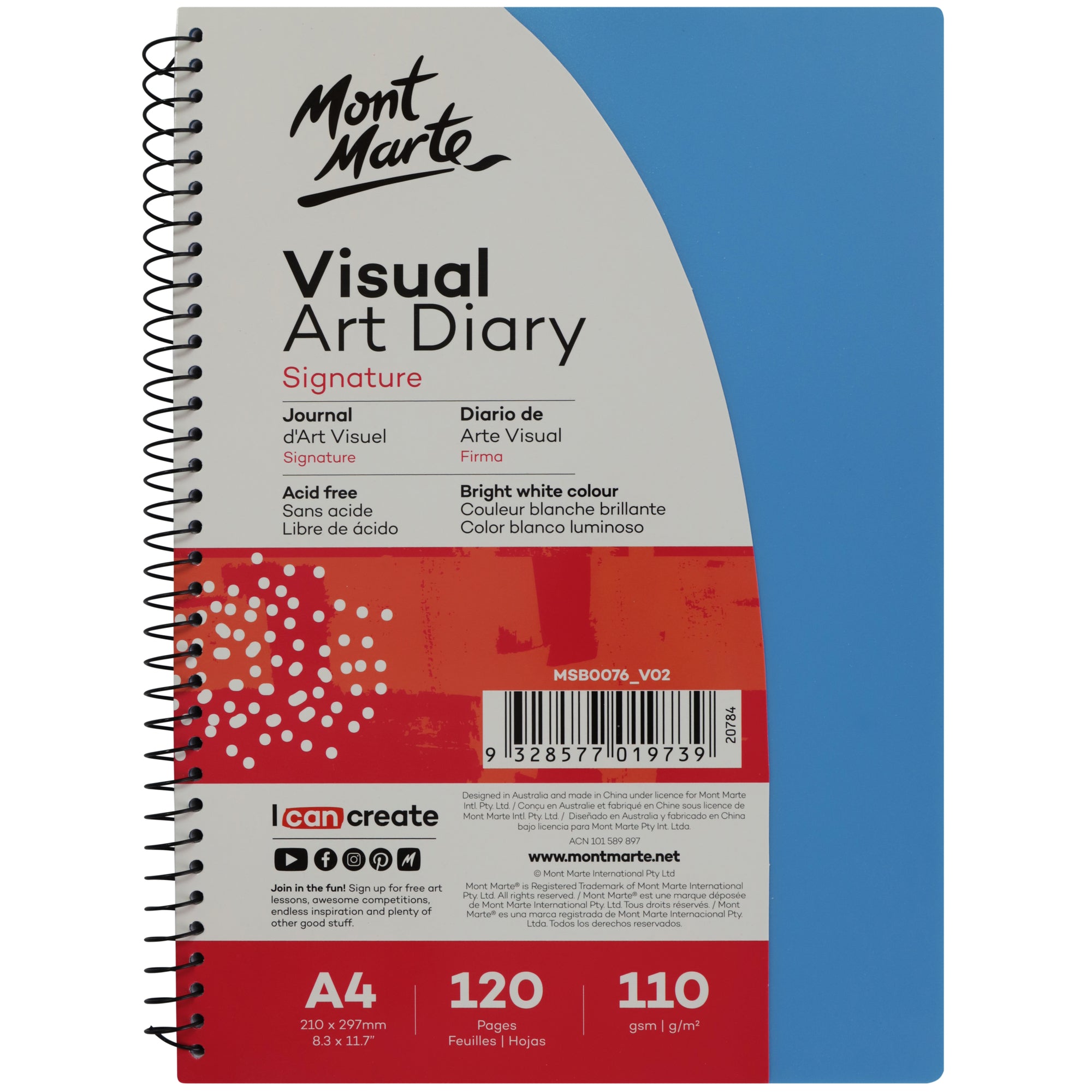 Visual Art Diary PP Coloured Cover A4 image 0
