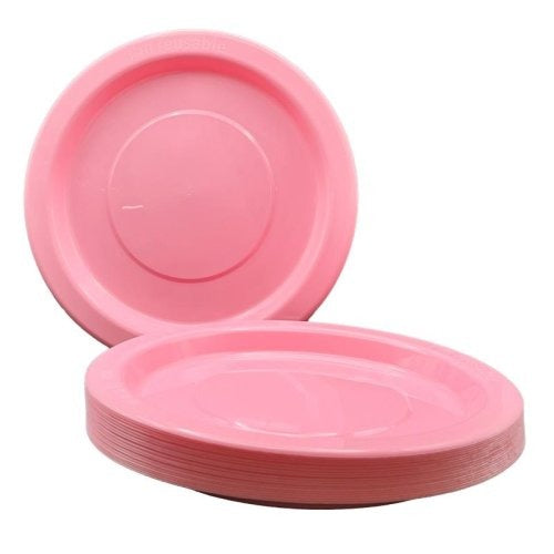 Light Pink Plastic Dinner Plates Pack 20 image 0