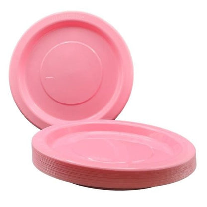 Light Pink Plastic Dinner Plates Pack 20 image 0