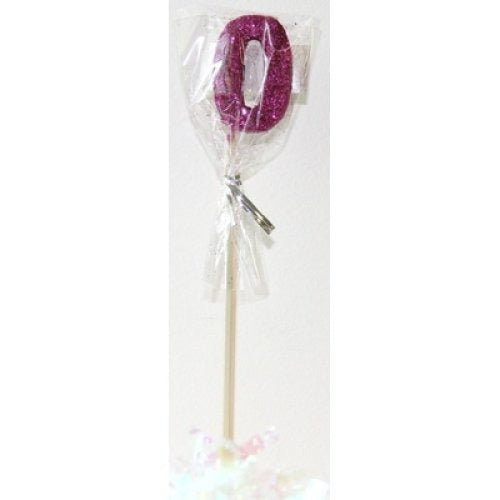 CANDLE PINK GLITTER LONG STICK #0 image 0