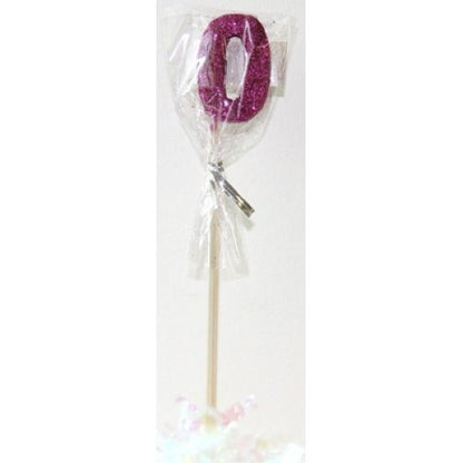 CANDLE PINK GLITTER LONG STICK #0 image 0