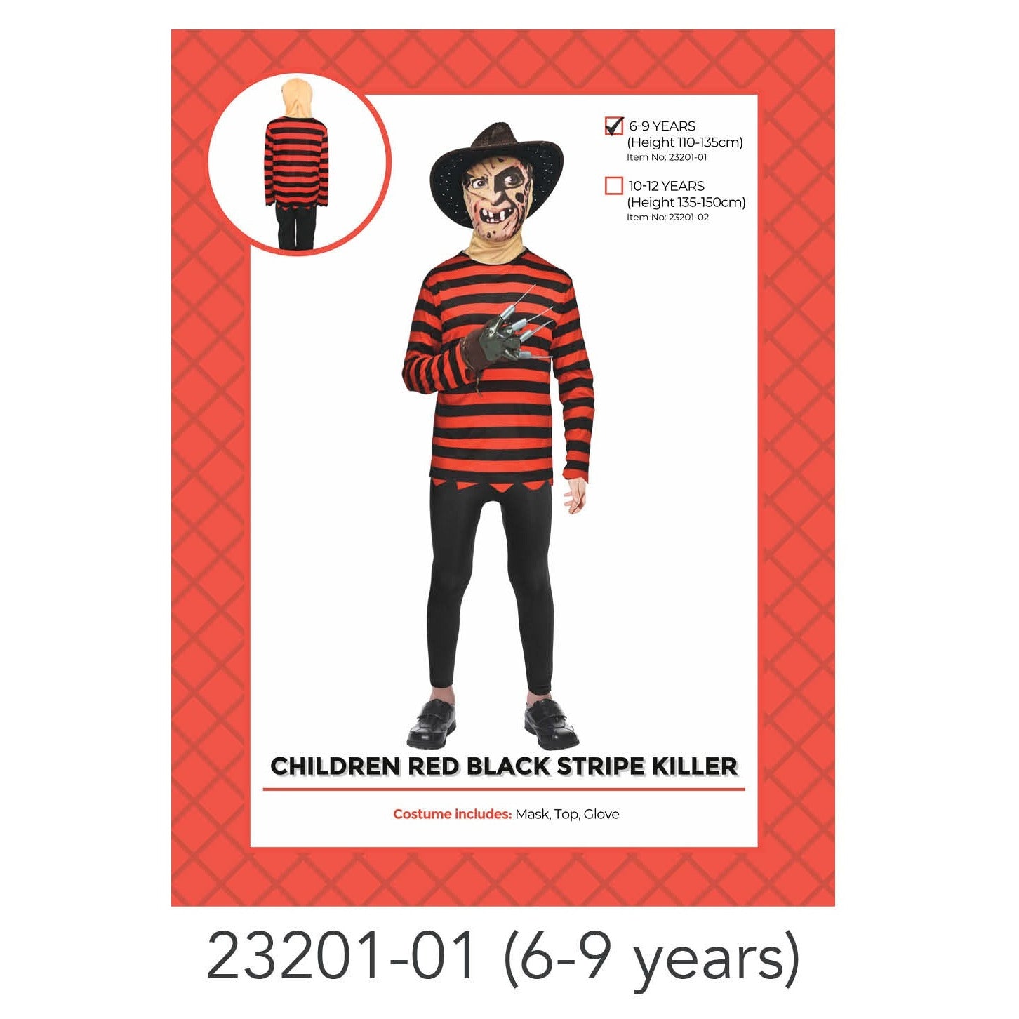 Childer Killer Stripe Costume 6-9 years image 0