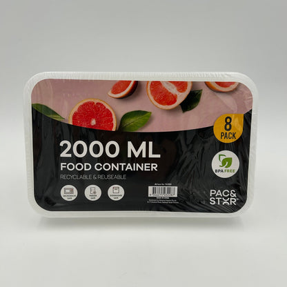 10Pk 2000ml Rectangular Plastic Container image 0