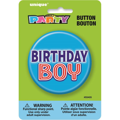 Birthday Boy Button Badge 7.5cm