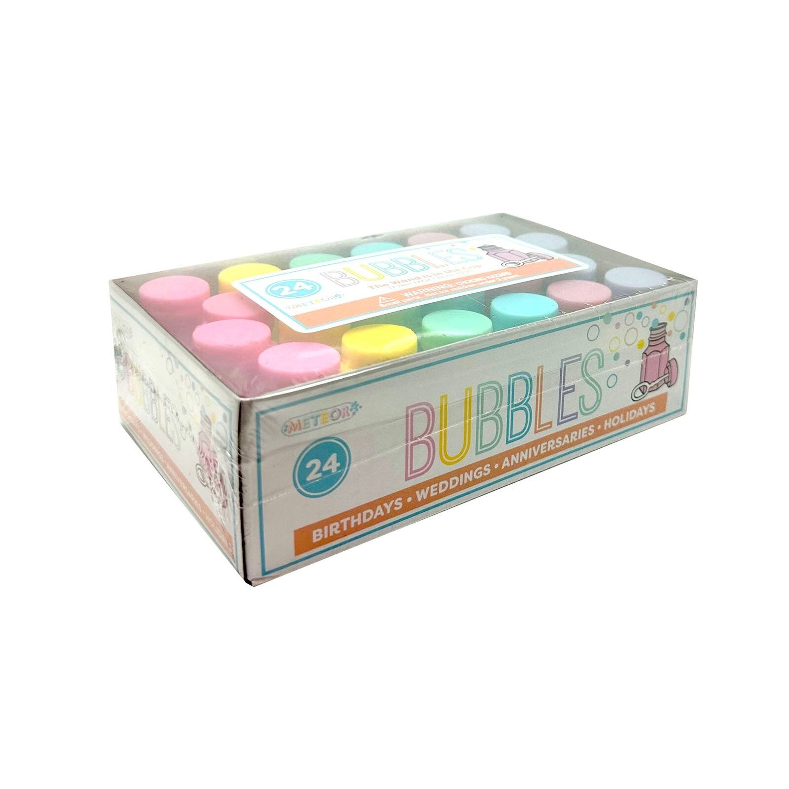 Pastel Party Bubbles & Wands 24pk