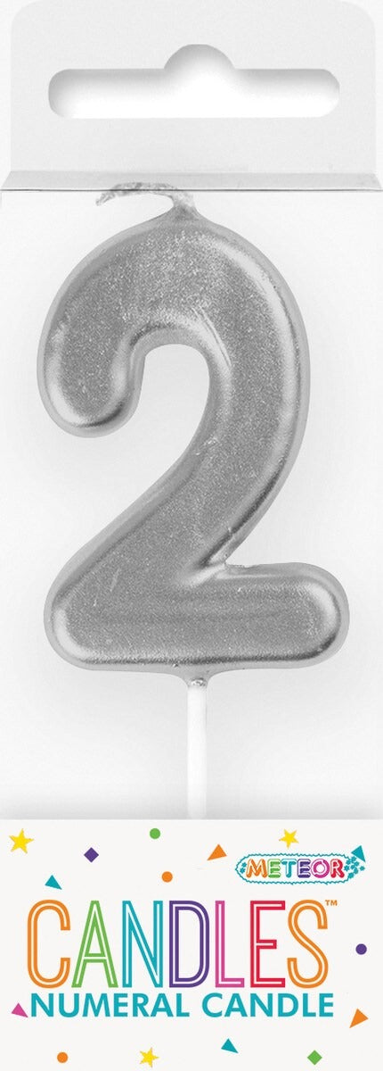 MINI SILVER NUMERAL CANDLE - 2 image 0