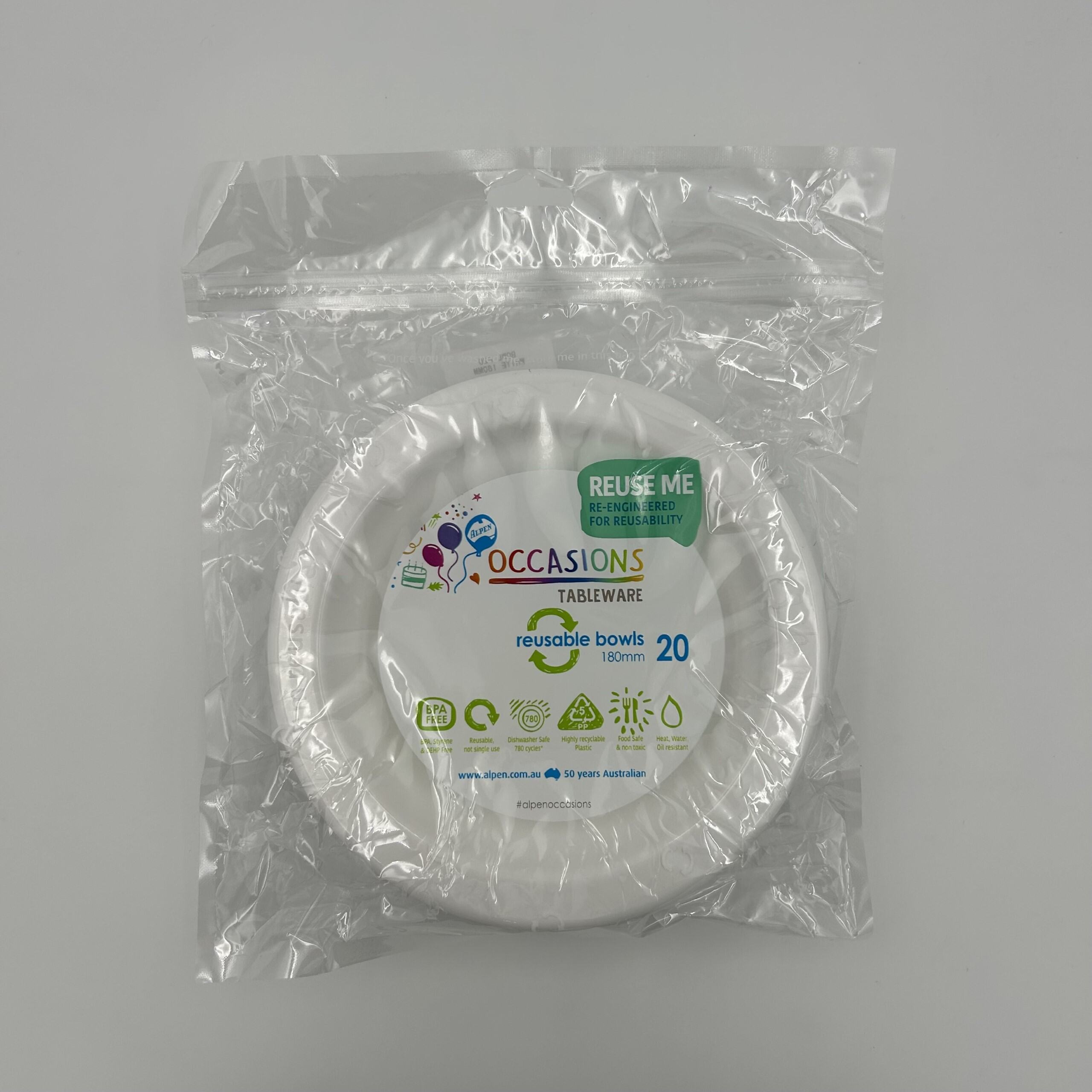 White Plastic Bowl Pack 20 image 0