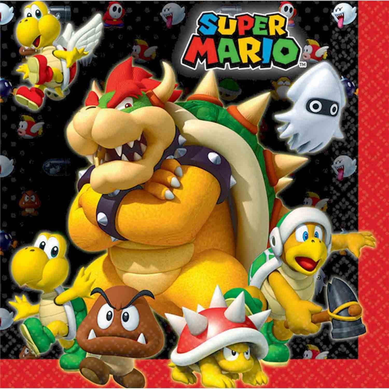 16 Super Mario Bros Lunch Napkins image 0