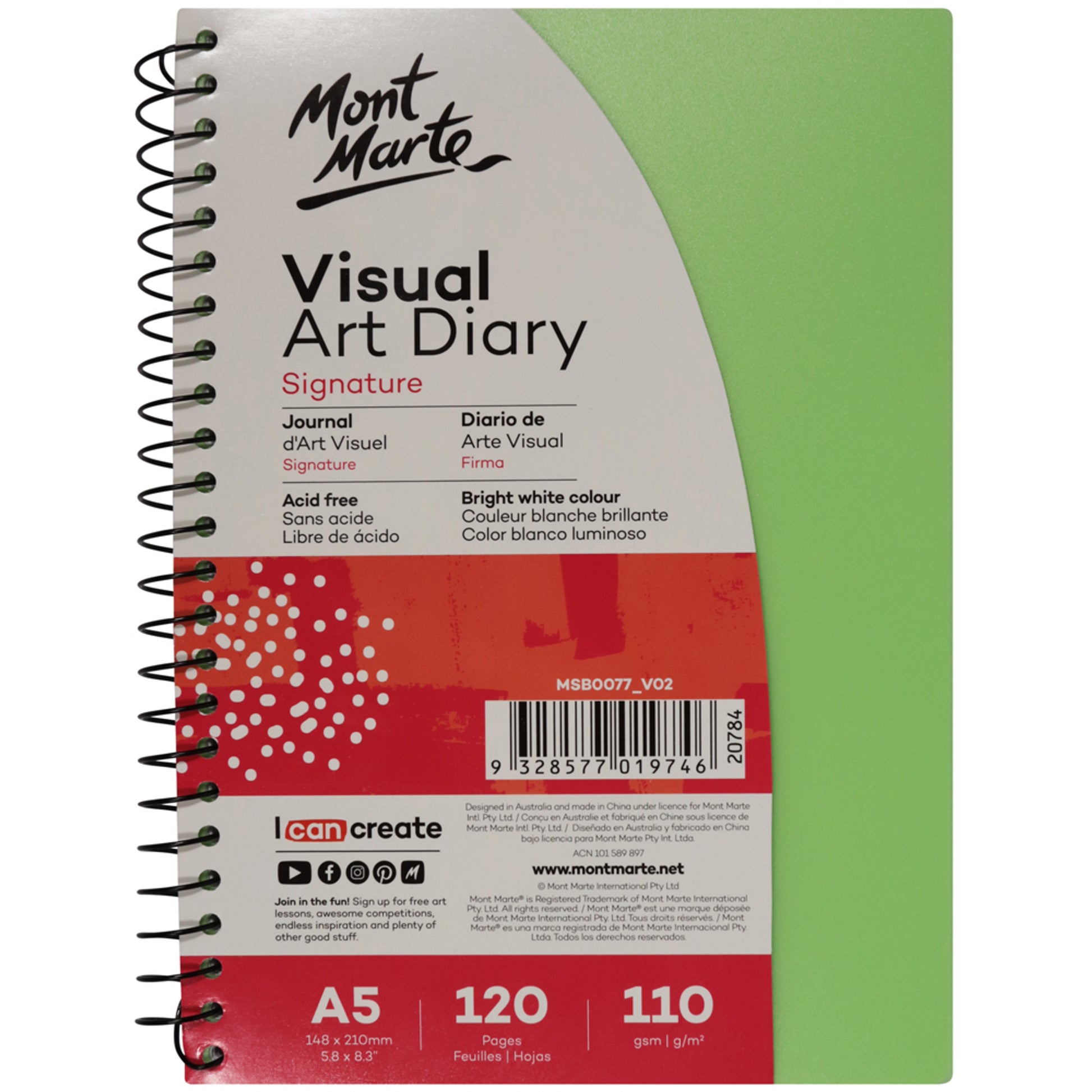 Visual Art Diary PP Coloured Cover A5 image 0