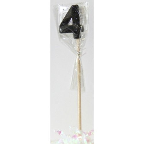 CANDLE BLACK GLITTER LONG STICK #4 image 0