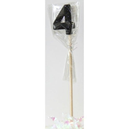 CANDLE BLACK GLITTER LONG STICK #4 image 0